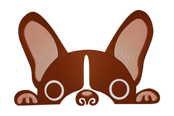 France Bulldog Embroidery Design