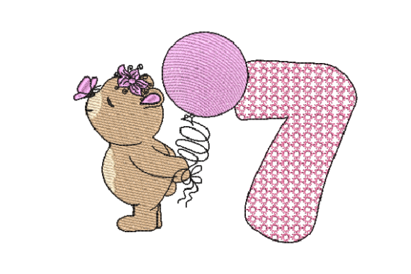 Number 7 Cute Teddy