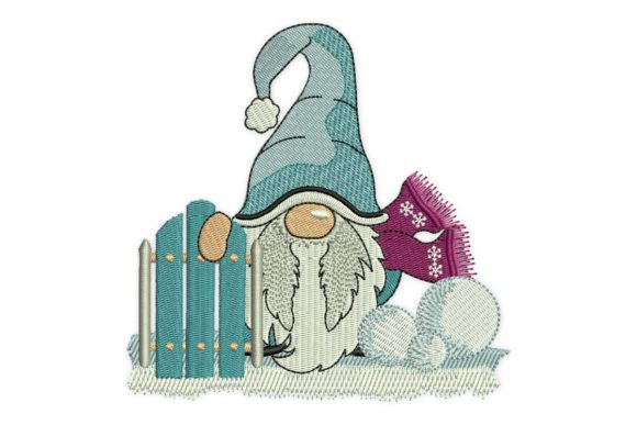 Sled Gnome: A Charming Winter Embroidery Design