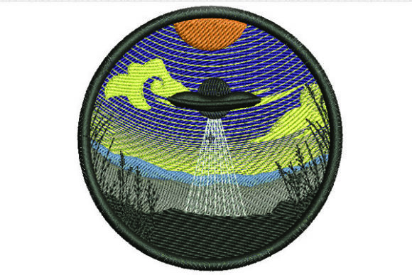 Ufo in Circle: A Playful Yet Polished Embroidery Design